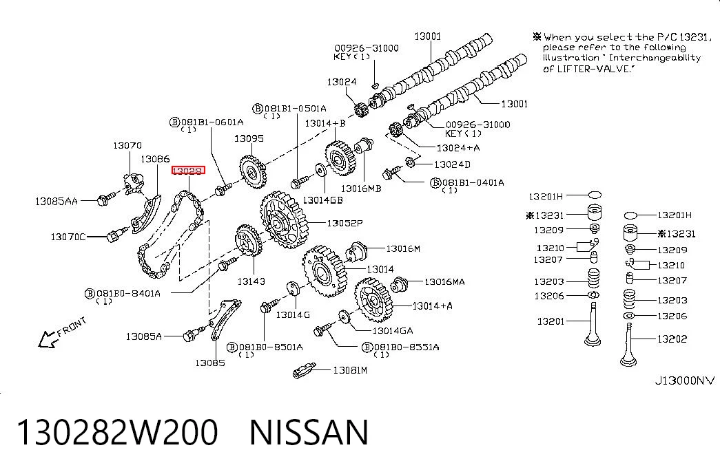 Ланцюг приводу распредвала на Nissan Patrol  Y61