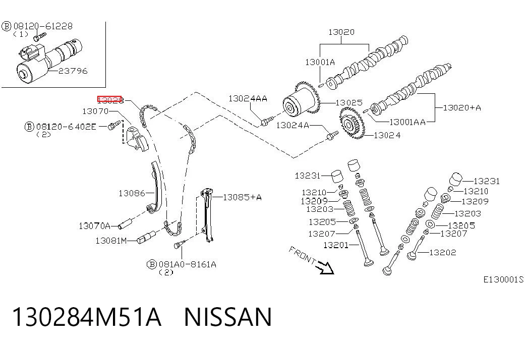 Ланцюг приводу распредвала на Nissan Almera TINO V10