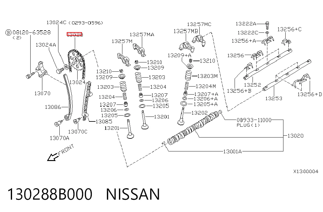 Ланцюг приводу распредвала на Nissan Prairie  M11