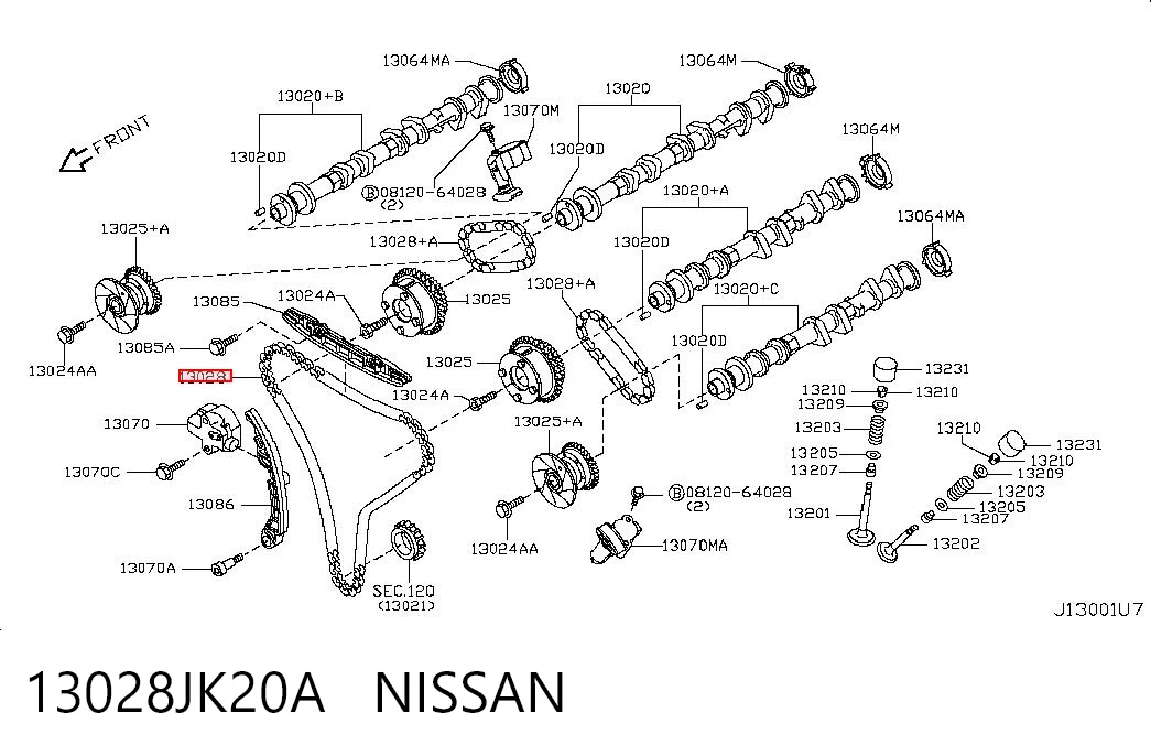 13028JK20A Nissan/Infiniti Ланцюг приводу распредвала