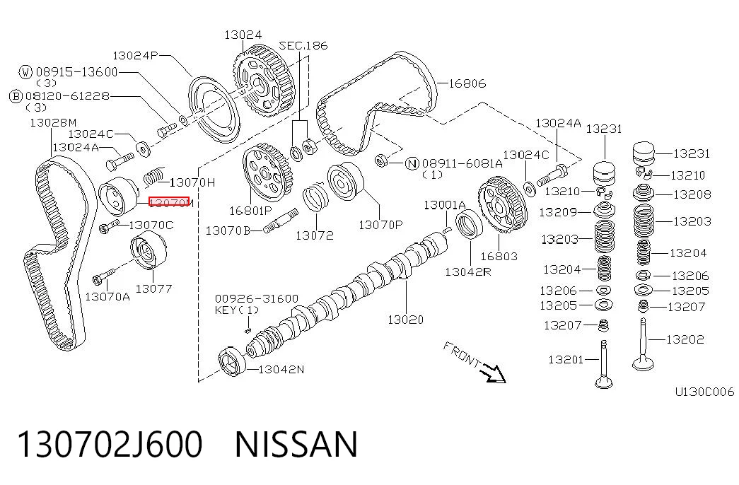 Ролик натягувач на Nissan Almera I N15