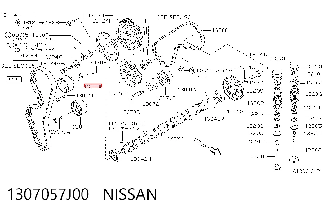 Ролик натяжителя ременя газорозподілу Nissan Almera I хетчбек (N15) (1995 - 2000) ціна, від 20.27 USD