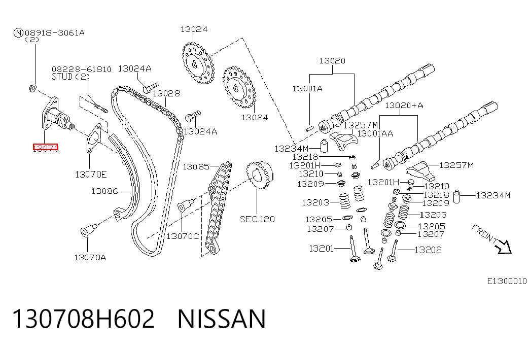 Натягувач ланцюга ГРМ NIZ130702J200 Zuiko