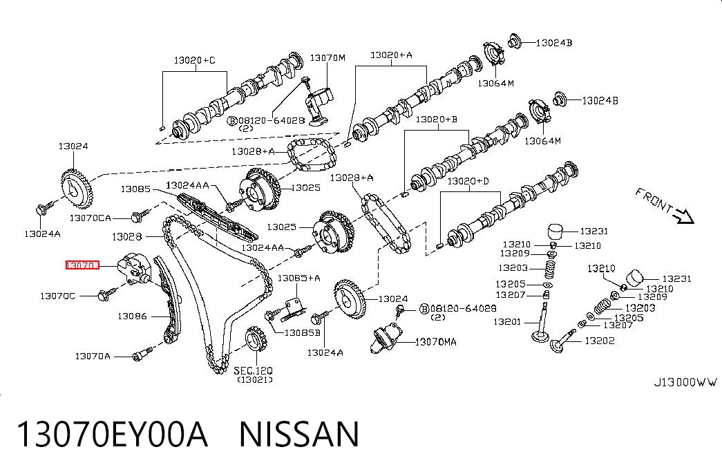 13070EY00A Nissan/Infiniti Натягувач ланцюга ГРМ
