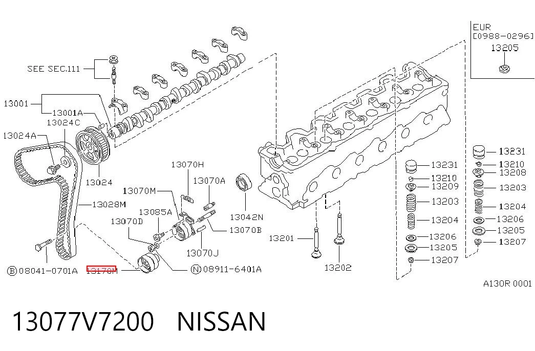 Паразитний провідний ролик на Nissan Patrol  Y61