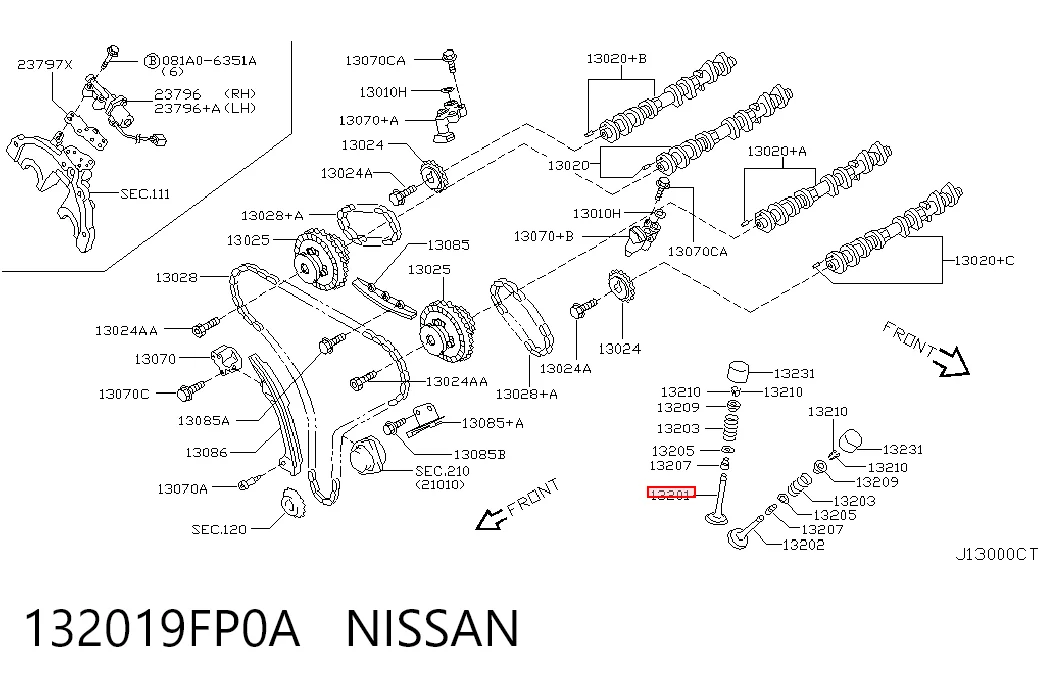 Купити 132018J110 NIPPON MOTORS Клапан впускний