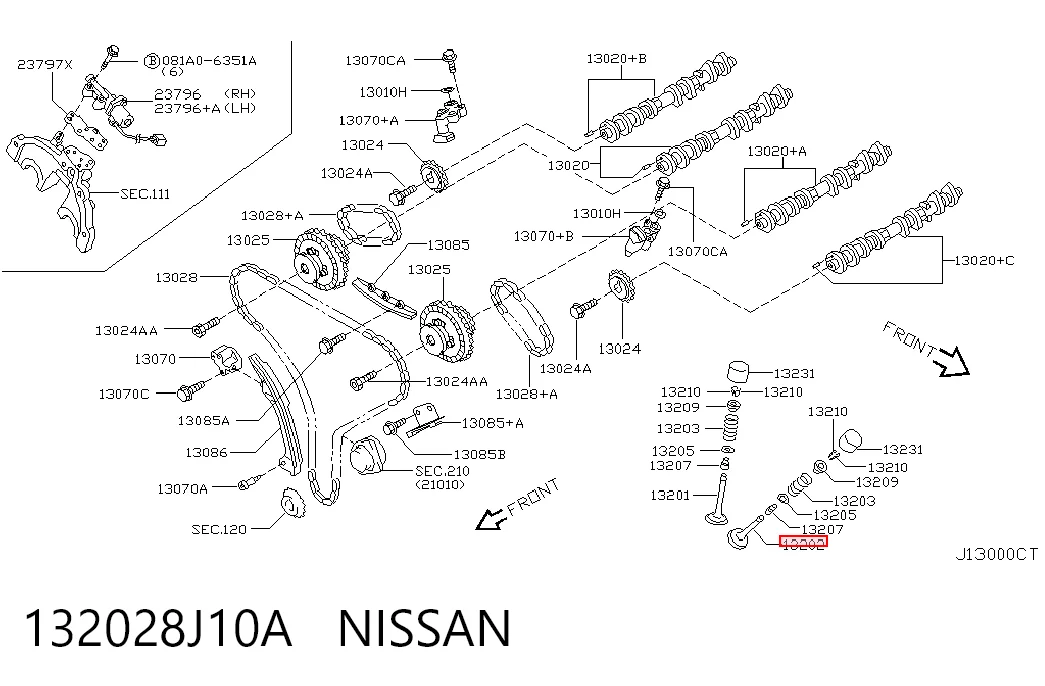 132028J10A Nissan/Infiniti Випускний клапан двигуна