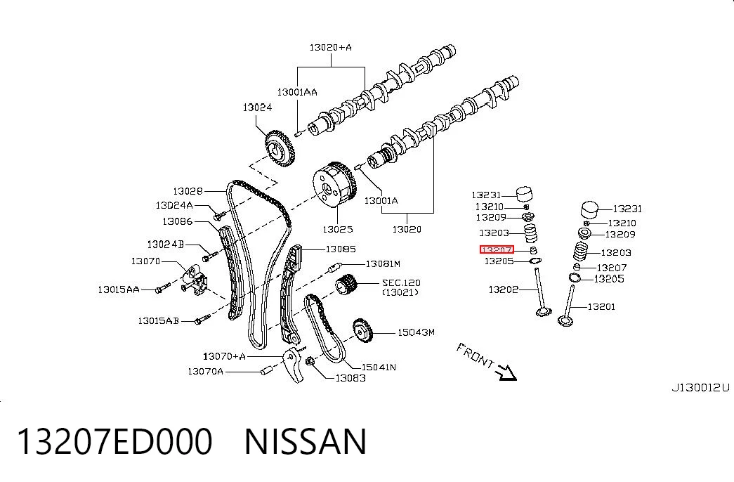 Сальник клапана (Маслос'емниє), впуск/випуск на Nissan JUKE JPN F15