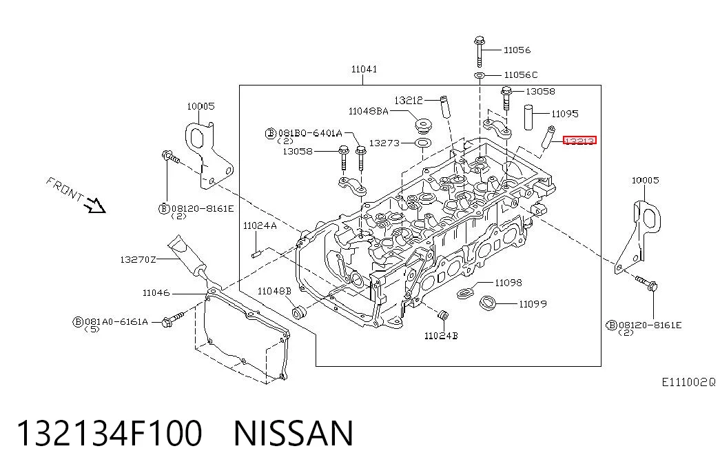 Направляюча клапана, випускного 1321341B60 NIPPON MOTORS