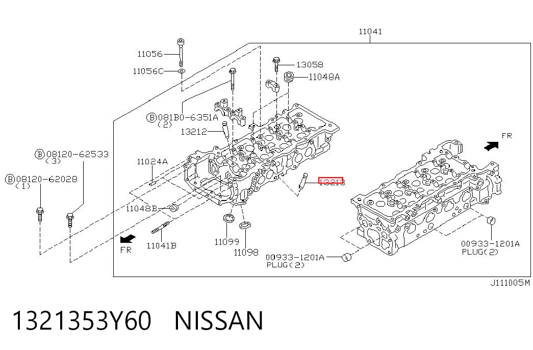 Купити 1321353Y60 NIPPON MOTORS Направляюча клапана, випускного