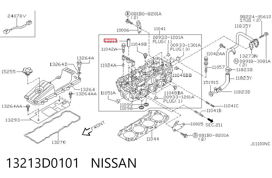 Напрямна втулка клапана випускного NIPPON MOTORS 13213D0110 ціна, від 0.99 USD