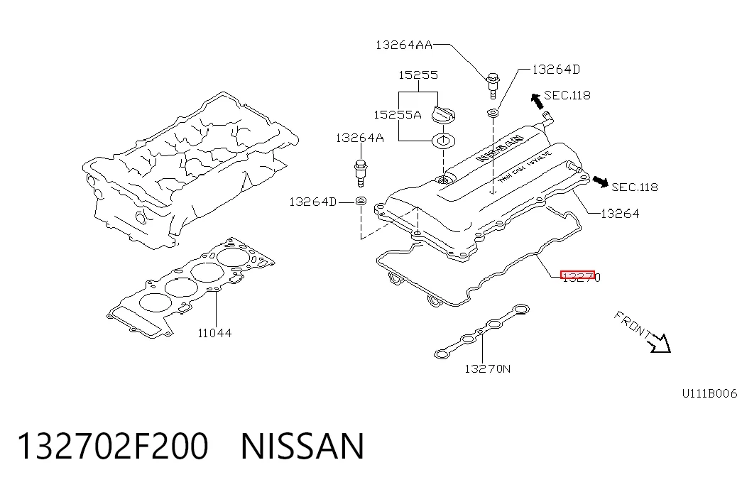 Прокладка клапанної кришки двигуна Nissan Primera седан (P11) (1996 - 2002) ціна, від 10.51 USD