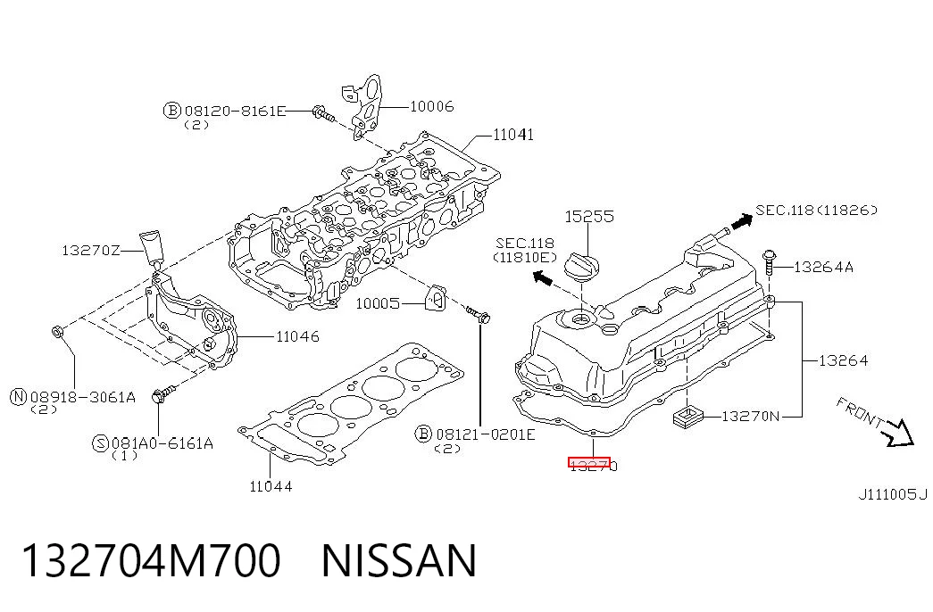 132704M700 NIPPON MOTORS Прокладка кришки клапанної 