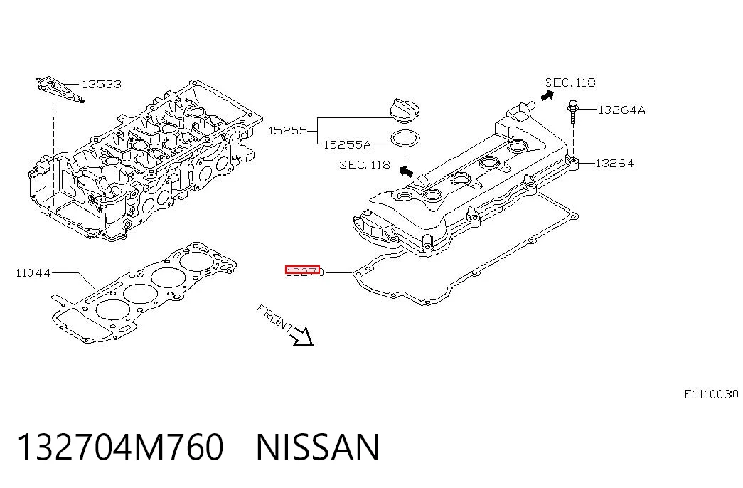 Прокладка клапанної кришки двигуна NIPPON MOTORS 132704M700 ціна, від 9.27 USD