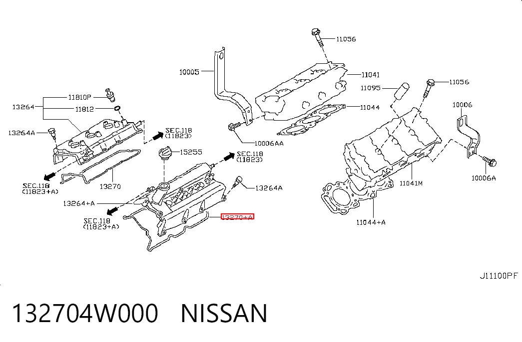 132708J112 NIPPON MOTORS Прокладка клапанної кришки двигуна, ліва