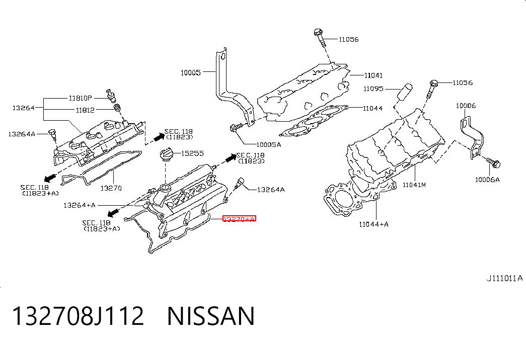 Купити 132708J112 NIPPON MOTORS Прокладка клапанної кришки, ліва