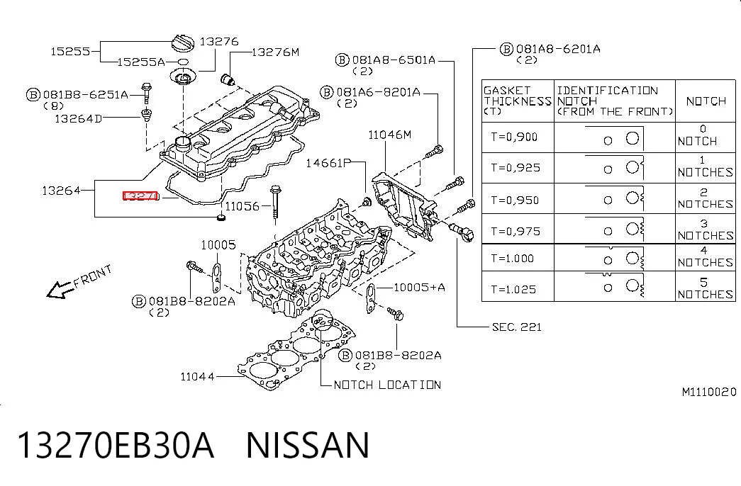 Купити Прокладка клапанної кришки Nissan Navara NP300 III D40