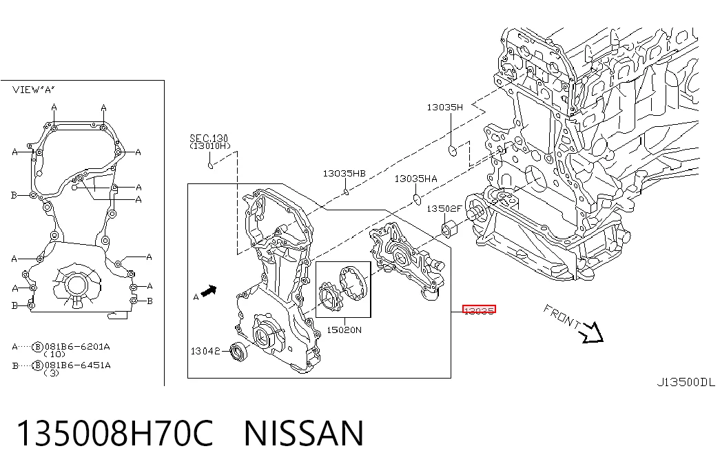 Купити OPN705 Aisin Кришка двигуна передня
