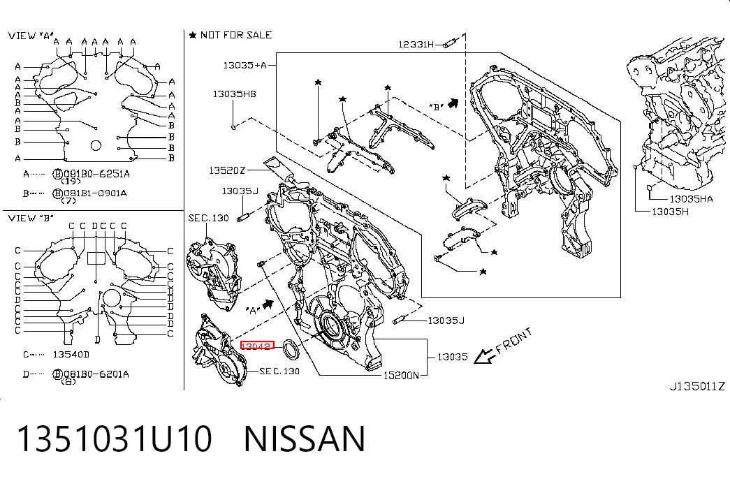 Сальник колінчастого валу на Nissan Teana  J32