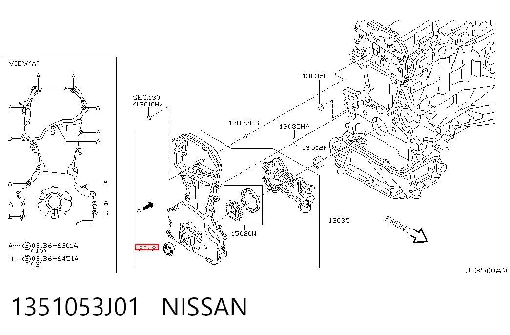 1351040F00 NIPPON MOTORS Сальник колінчастого валу