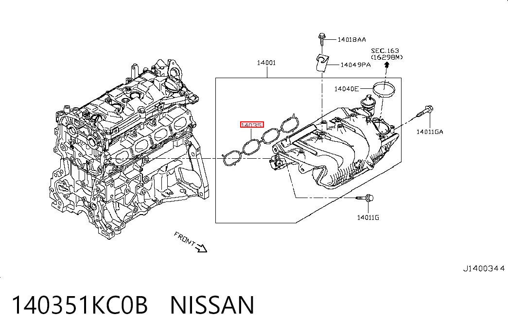 Прокладка впускного колектора на Renault Megane IV K9A, K9M, K9N