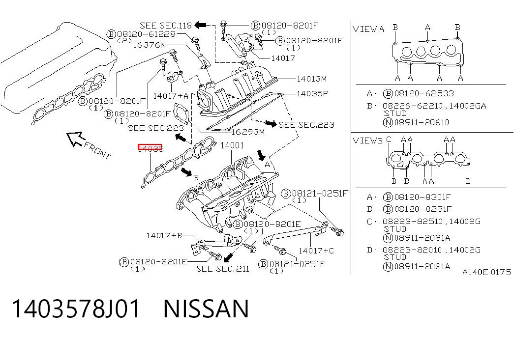 INNMM2168I NIPPON MOTORS Прокладка впускного колектора