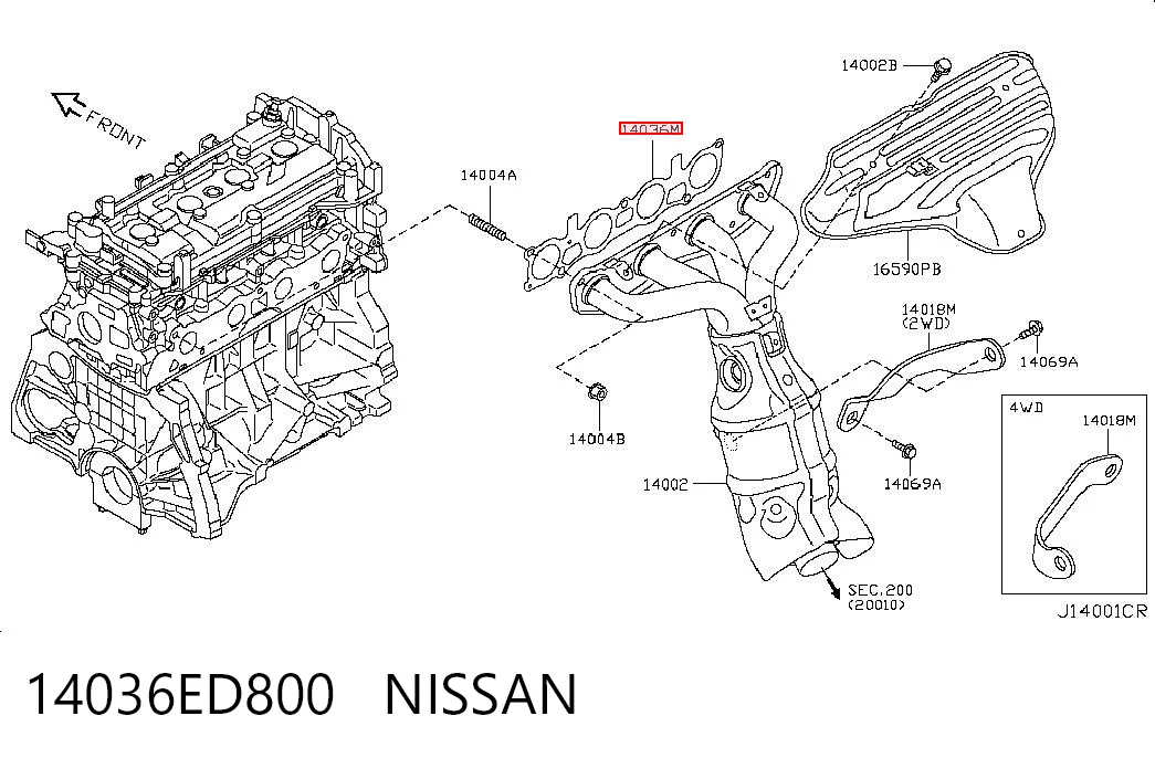 Прокладка випускного колектора Nissan X-Trail позашляховик (T31) (2007 - 2014) ціна, від 16.26 USD
