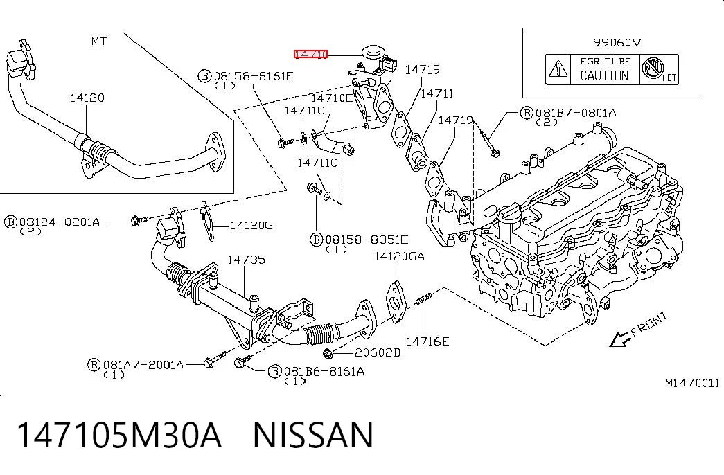 Купити Клапан ЄГР Nissan Almera TINO V10
