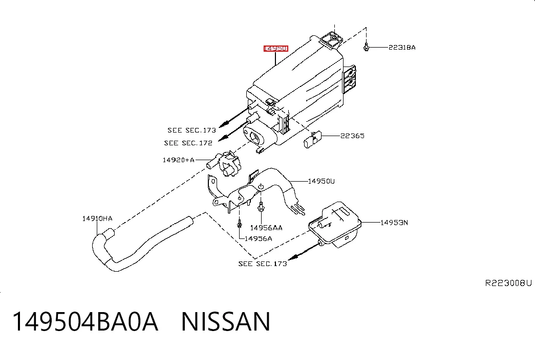 149504BA0A Nissan/Infiniti Абсорбер