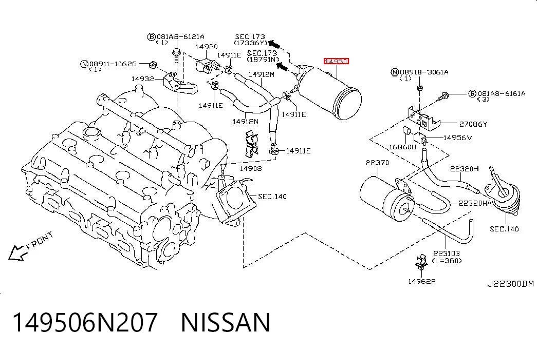 Адсорбер парів палива Nissan Qashqai II позашляховик (J11) (2013 - 2021) ціна, від 50.68 USD