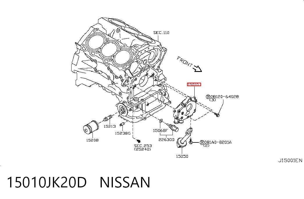 15010JK20D Nissan/Infiniti Масляний насос двигуна