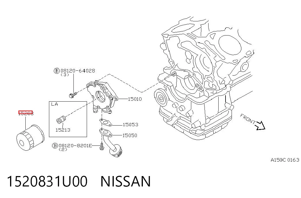 1520831U00 Nissan/Infiniti Фільтр масла