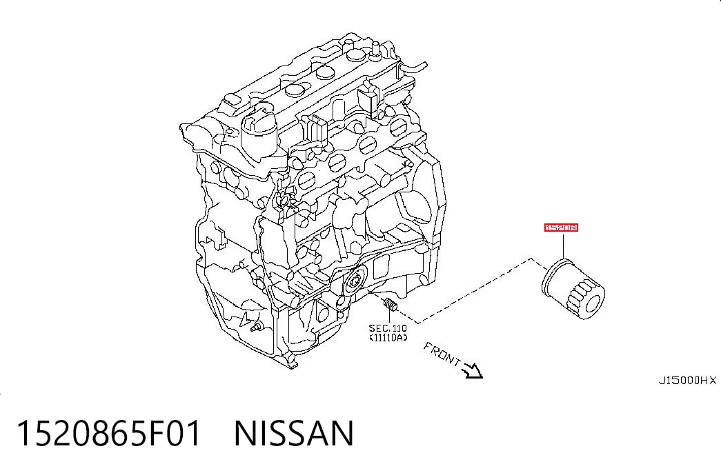 1520865F01 Nissan/Infiniti Фільтр масла
