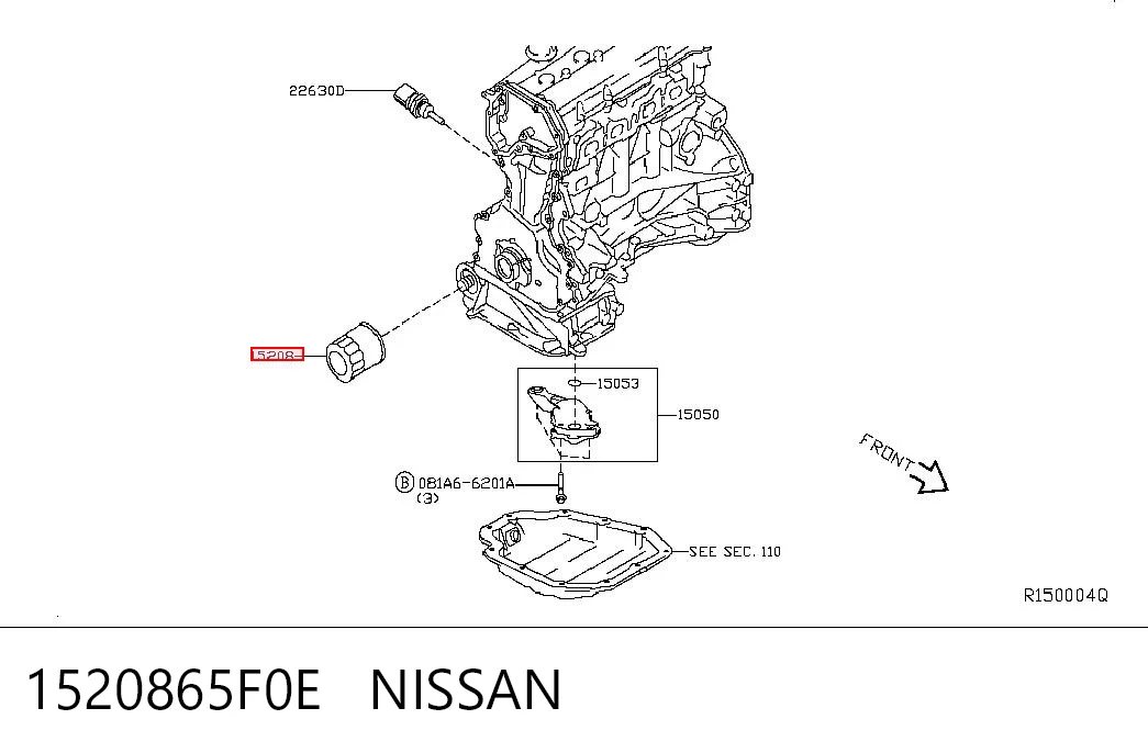 1520865F0E Nissan/Infiniti Фільтр масла