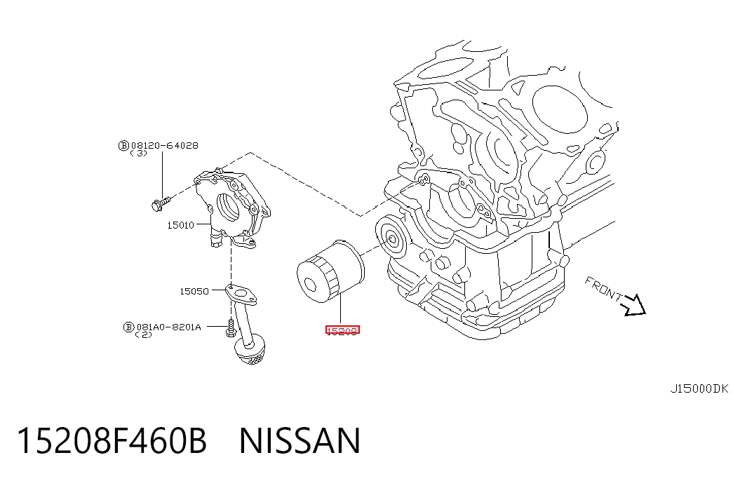 15208F460B Nissan/Infiniti Фільтр масла