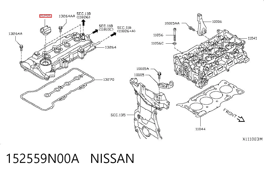 152559N00A Nissan/Infiniti Кришка маслозаливной горловини