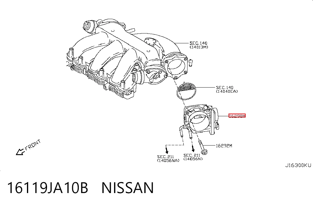 Дросільна заслінка в зборі на Nissan Teana  J32