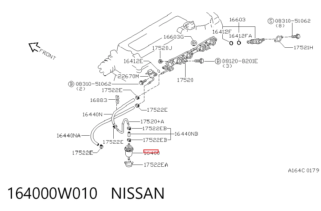 164000W010 Nissan/Infiniti Фільтр палива