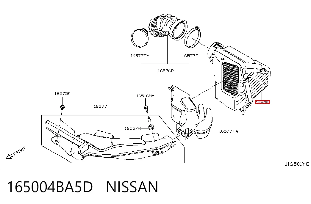 Корпус повітряного фільтра Renault (RVI) 165005HA1B ціна, від 32.31 USD
