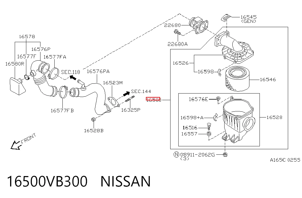 Корпус повітряного фільтра Nissan Patrol Y61