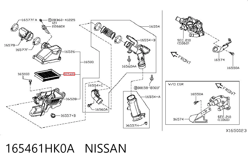  Повітряний фільтр Nissan Versa 