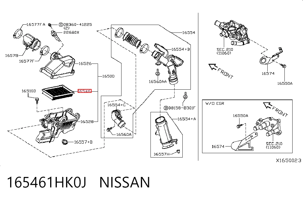 Фільтр повітряний Nissan Versa NOTE