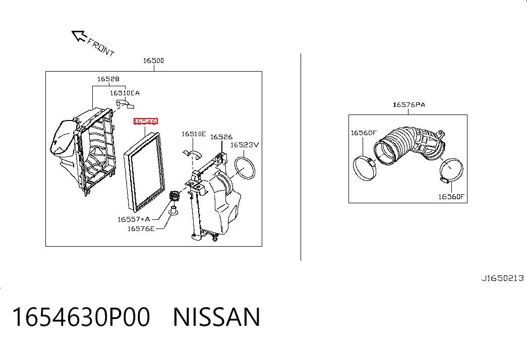 1654630P00 Nissan/Infiniti Повітряний фільтр двигуна