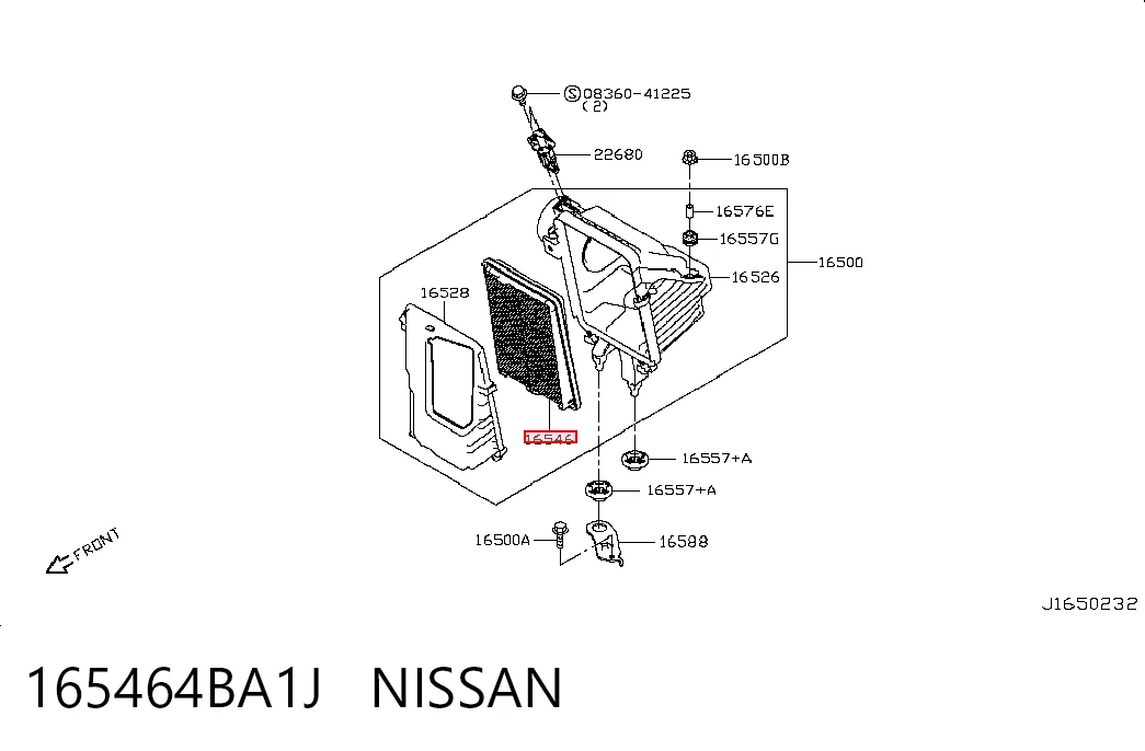 165464BA1J Nissan/Infiniti Повітряний фільтр двигуна
