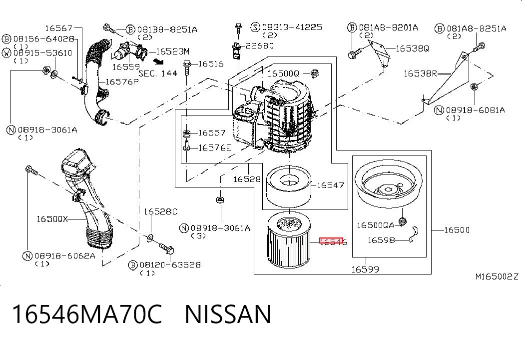 16546MA70C Nissan/Infiniti