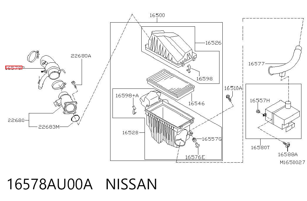 Гофра витратоміра повітря на Nissan Almera II N16