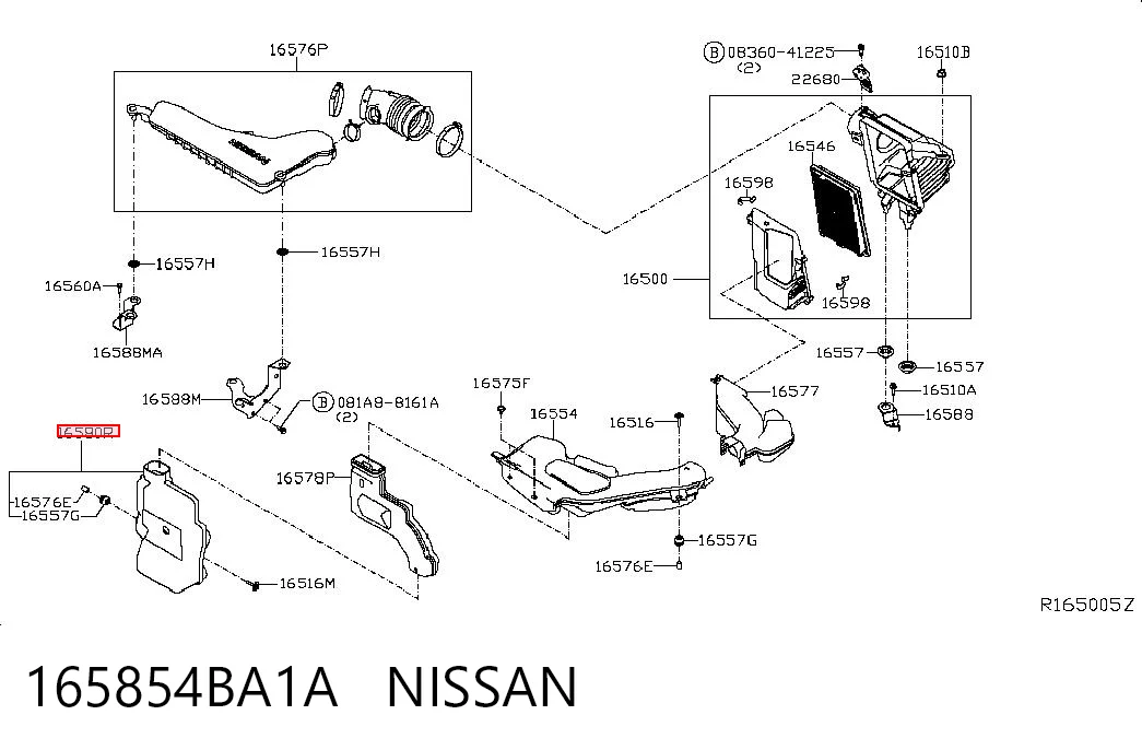 165854BA1A Nissan/Infiniti Резонатор повітряного фільтра