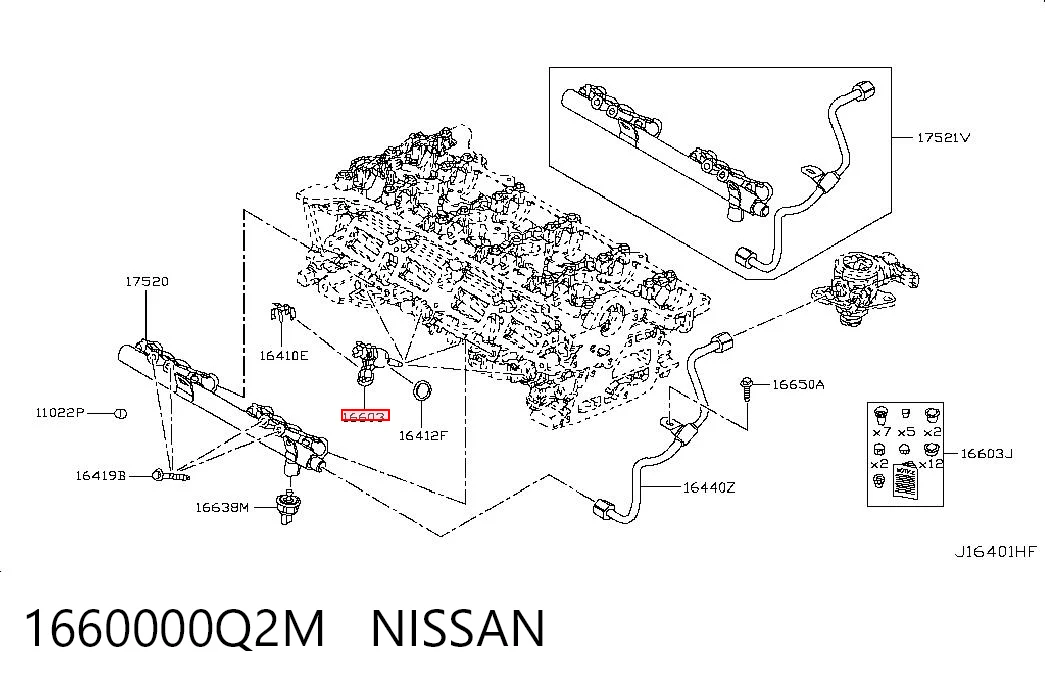 1660000Q2M Nissan/Infiniti Форсунка вприску палива