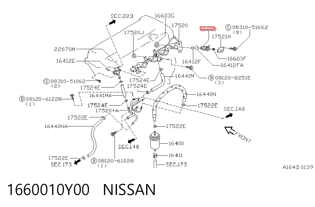 Форсунка вприску палива на Nissan Primera  P10