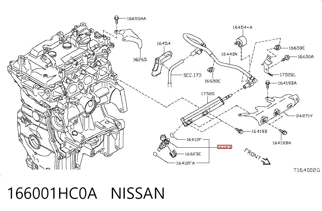 166001HC0A Nissan/Infiniti Форсунка вприску палива